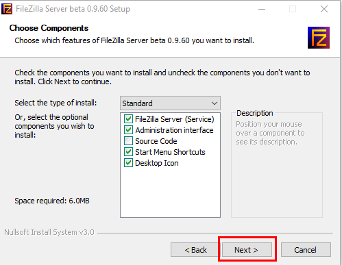  Sélection des fonctionnalités à installer