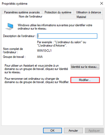 Paramètres avancés du système