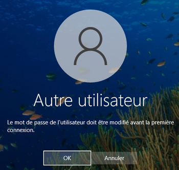 Changement de mot de passe à la première connexion