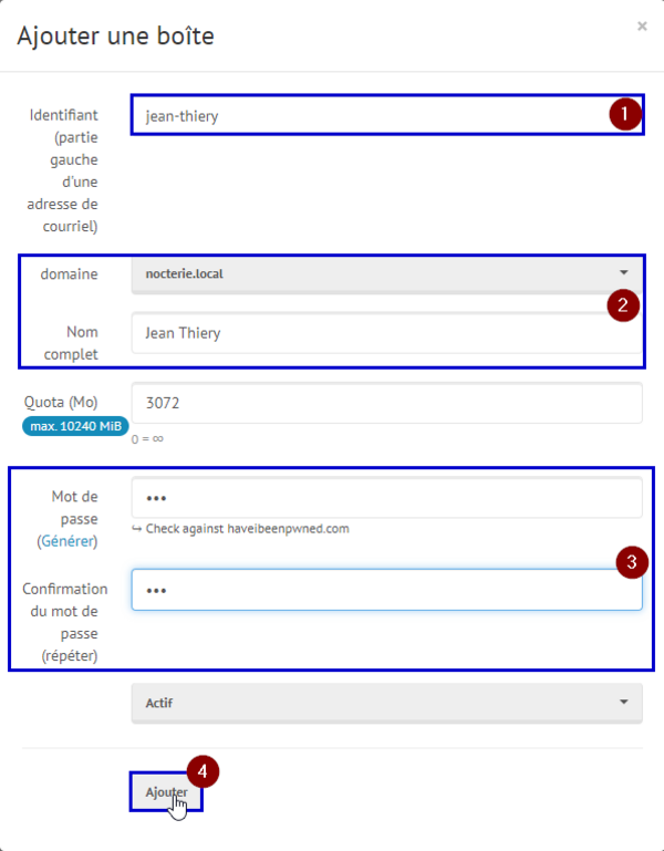 Ajouter une boîte mail