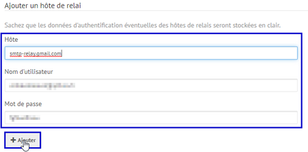 Configuration d'un relais SMTP