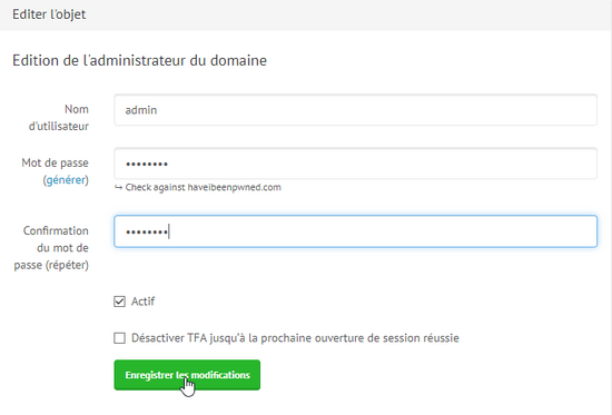 Changer le mot de passe admin 2