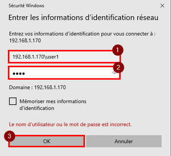 Connexion au partage SMB