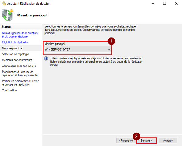 Choix du membre principal