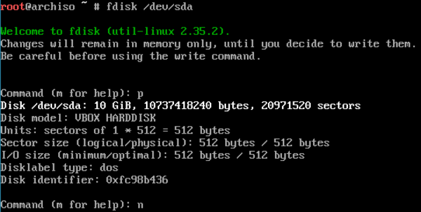 Créer une nouvelle partition avec fdisk