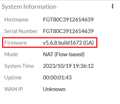 Vérification de la version installée