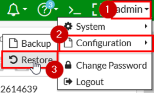 Restauration de la configuration initiale