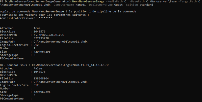 Création d'une image de NanoServer 