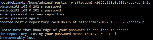 Configuration d'un espace de stockage distant via SFTP