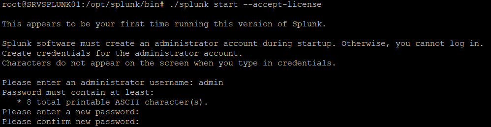Premier lancement de Splunk