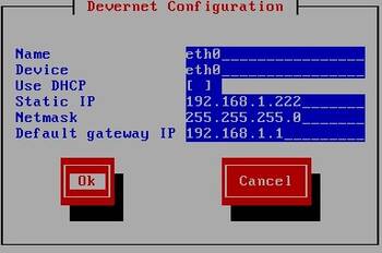 Réglage de l'interface réseau